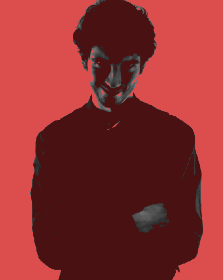 A real life picture of Rick looking evil cosplaying the purple man.